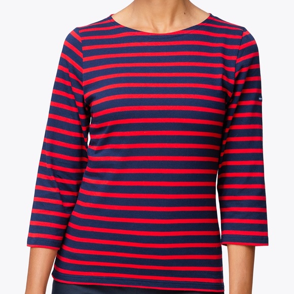 Saint James Tops - Saint James Galathee navy and blue 3/4 sleeve shirt size 10